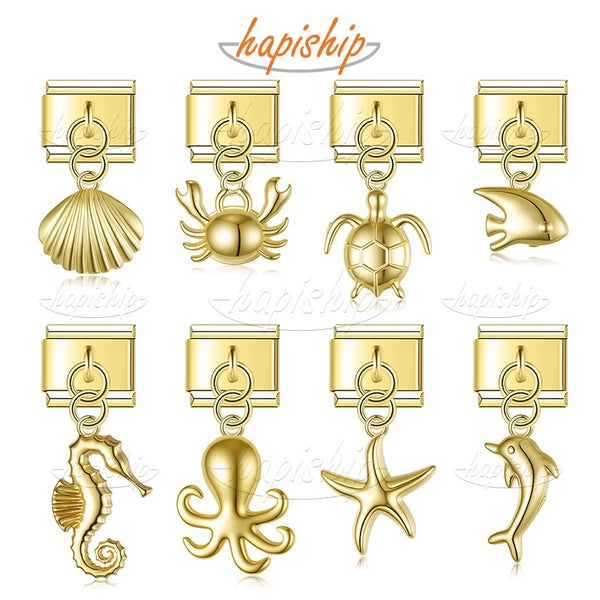 Golden Turtle Octopus Dolphin Crab  DJ1865