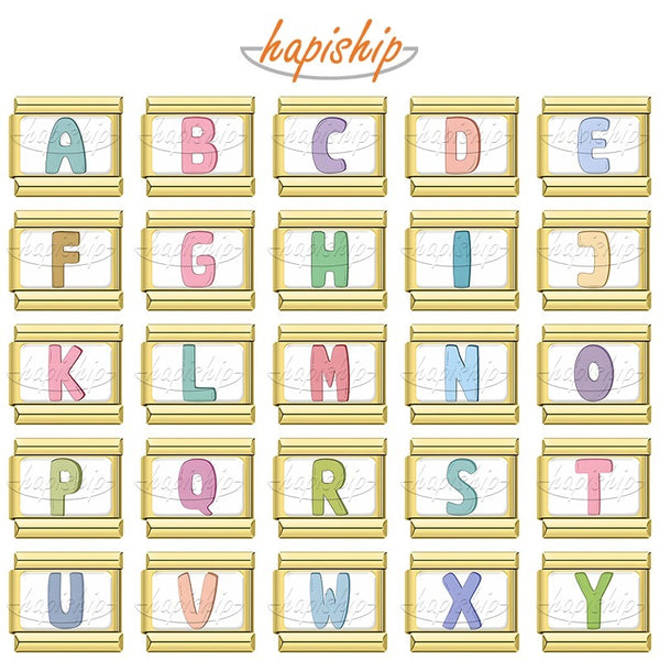 Golden Colorful 26 English Letters TZ037-Gold