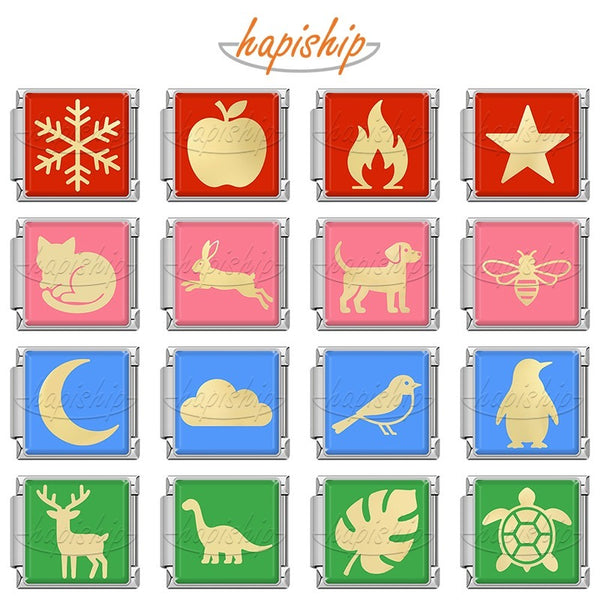 Green Red Pink Blue Moon Star TZ219-Silver