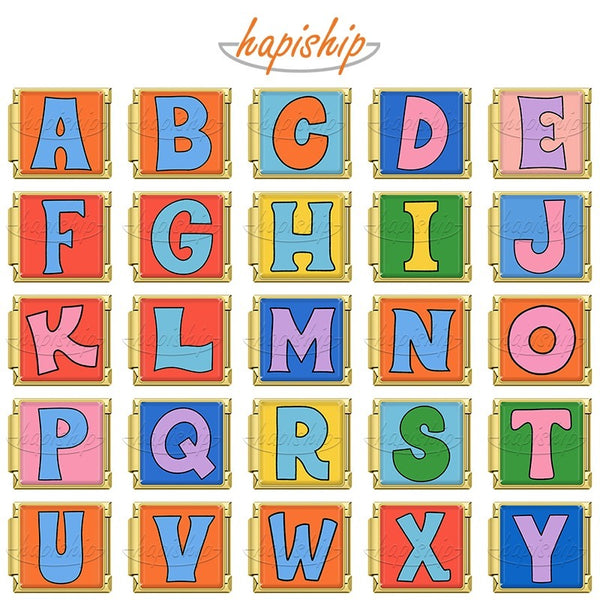 Golden Square Colorful 26 English Letters  TZ173-Gold