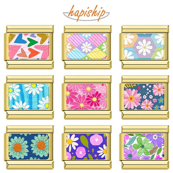 Colors Flower Heart Rainbow  TZ005-Gold