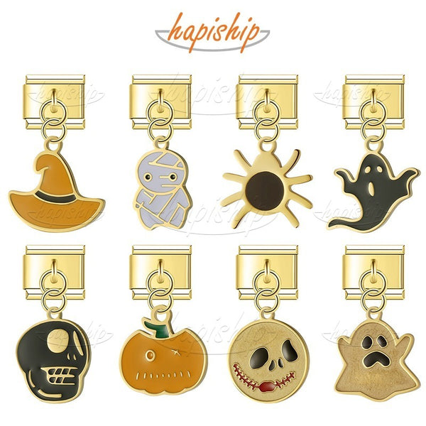 Golden Halloween Ghost Spider Skull  DJ1974-B