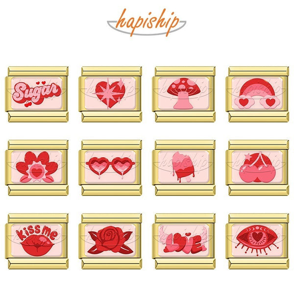 Red Heart Eye Flower TZ080-Gold