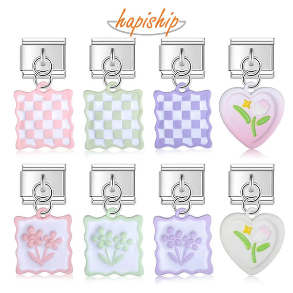 Hapiship Colored Square Flower Heart Love DJ697