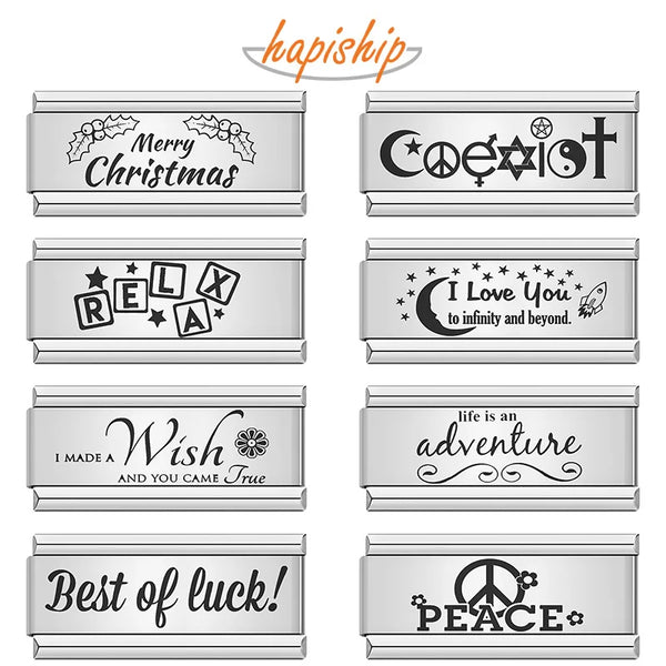 Hapiship Stainless Steel Peace Wish I Love U Mum DJ165