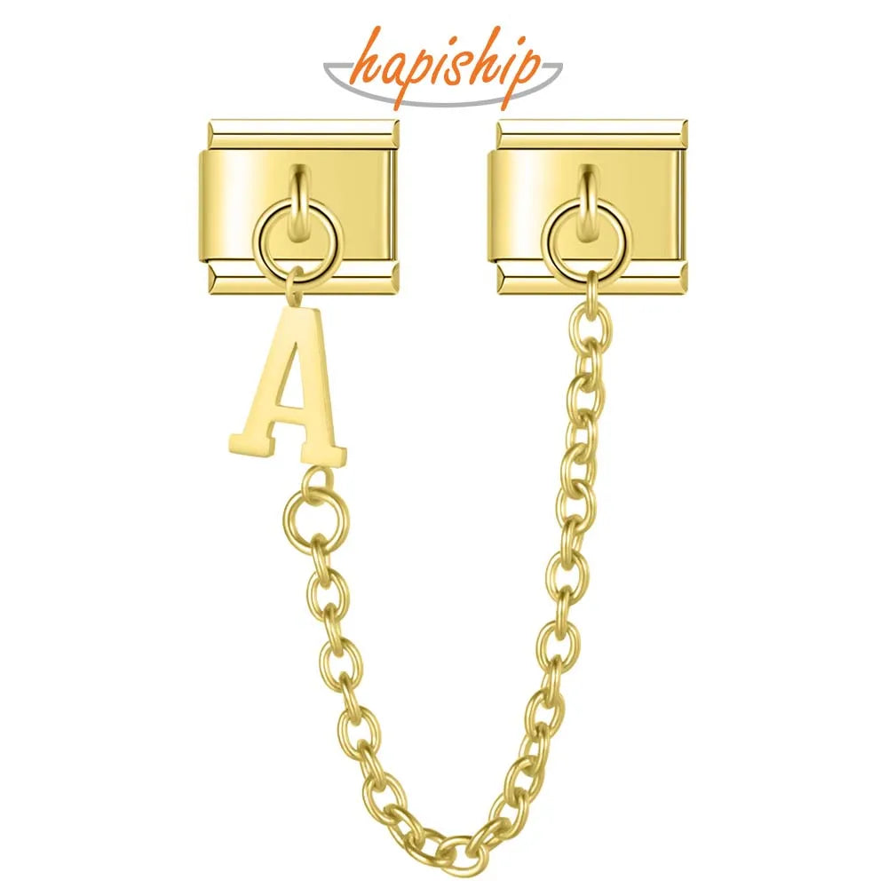 Hapiship 2024 Fashion Women New 26 Letter Chain Italian Charms Link F ...