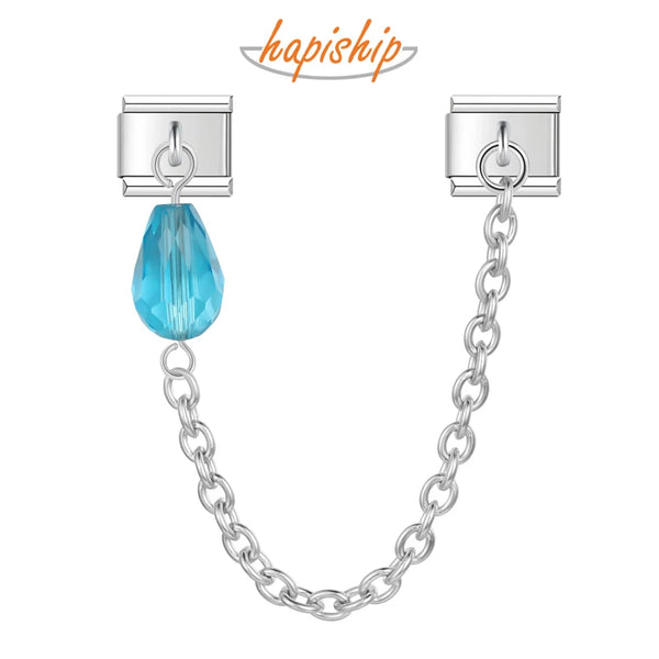 Hapiship Water Droplets Chain Italian Charms Link DJ039
