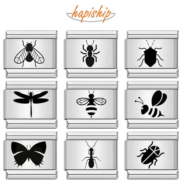 Hapiship Cute Insects Butterfly Italian Charm Links DJ211