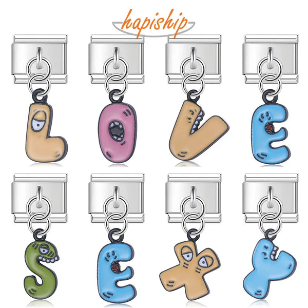 Hapiship Black Color A-Z 26 Letters DJ1086