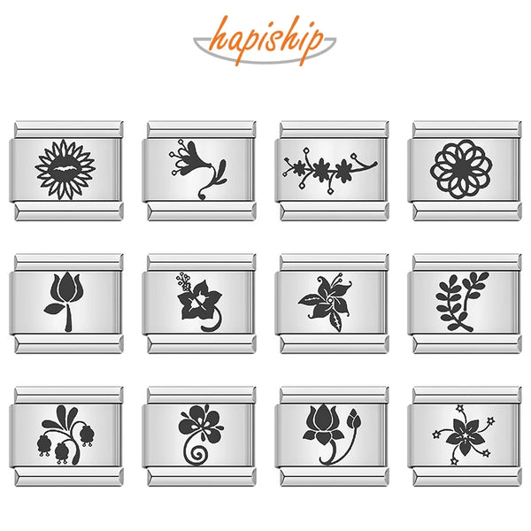 Hapiship Flower Italian Charms Links DJ1211
