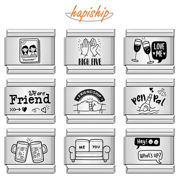 Hapiship Forever Best Friend Italian Charms Links DJ1054