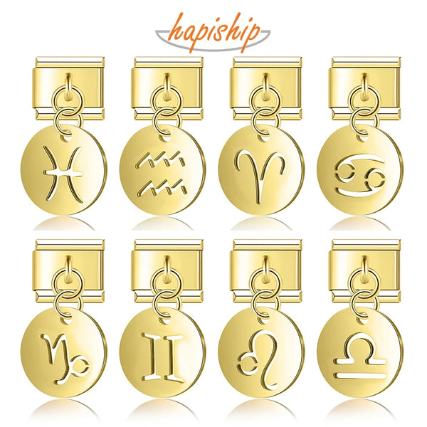 Hapiship Round 12 Constellation Italian Charms Links DJ1213