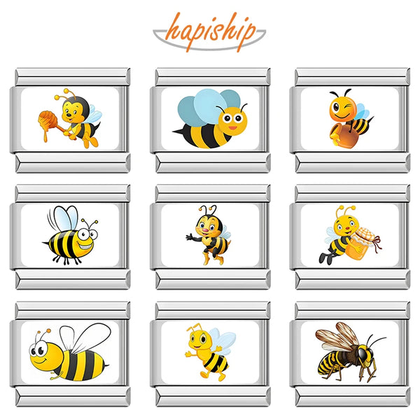 Hapiship Colored Fit 9mm Stainless Steel Italian Charms TZ017