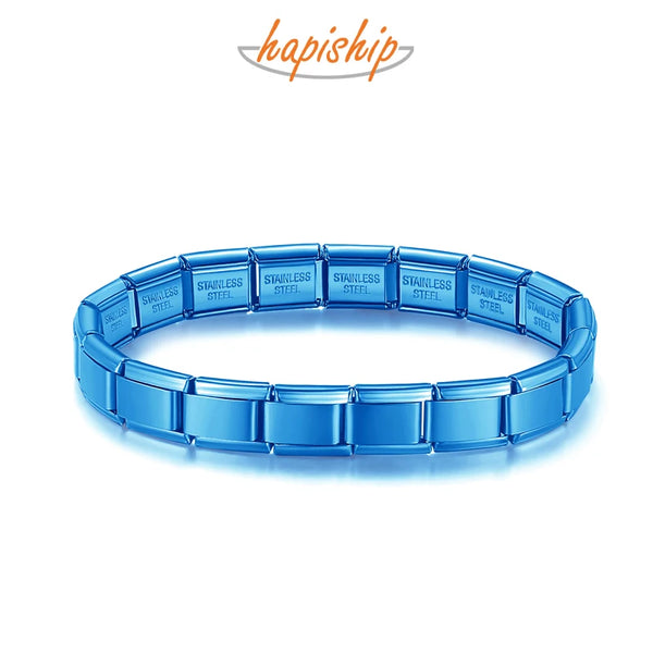 Pulsera elástica con dijes italianos Hapiship Blue ST-Blue 