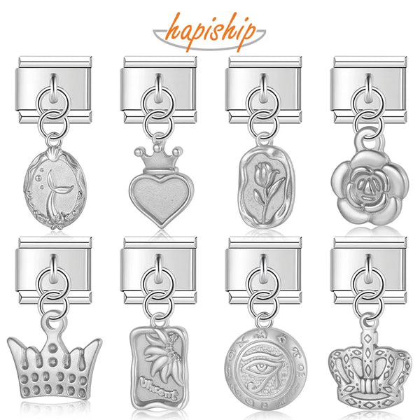 Hapiship Flower Crown Eye Italian Charms Links DJ1044