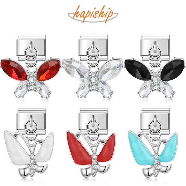 Hapiship Butterfly Italian Charms Links DJ1203
