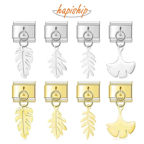 Hapiship Leaf Italian Charms Links DJ1166