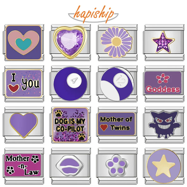 Hapiship Purple Flower Heart Star ZH018