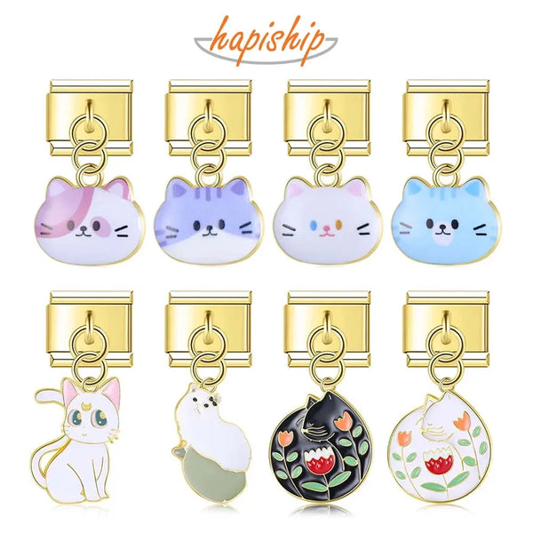 Hapiship Gold Color Cute Cat DJ672