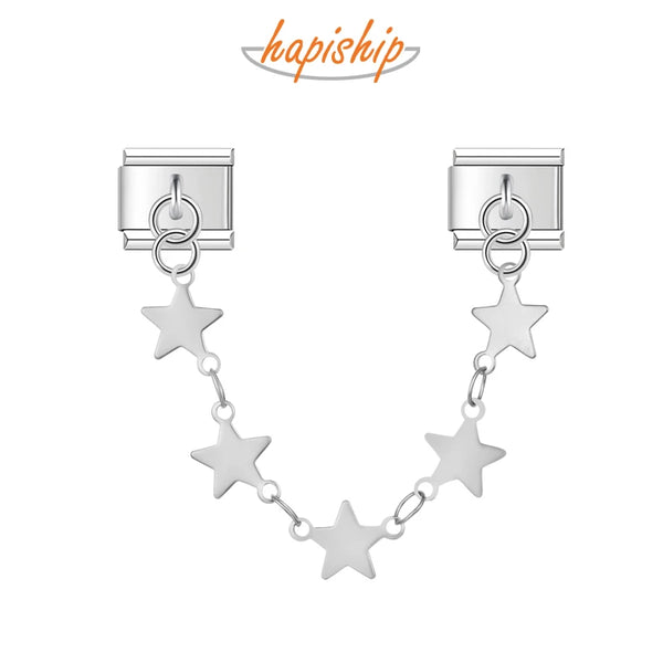 Hapiship Stainless Steel Heart Star Chain DJ1303