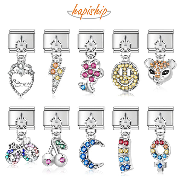 Hapiship Moon Flower Lightning Heart Rhinestone DJ260