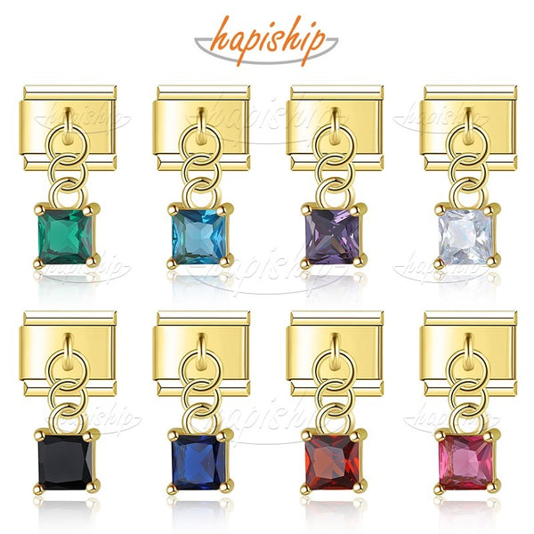 Geometric Square Colored Zircon DJ2304