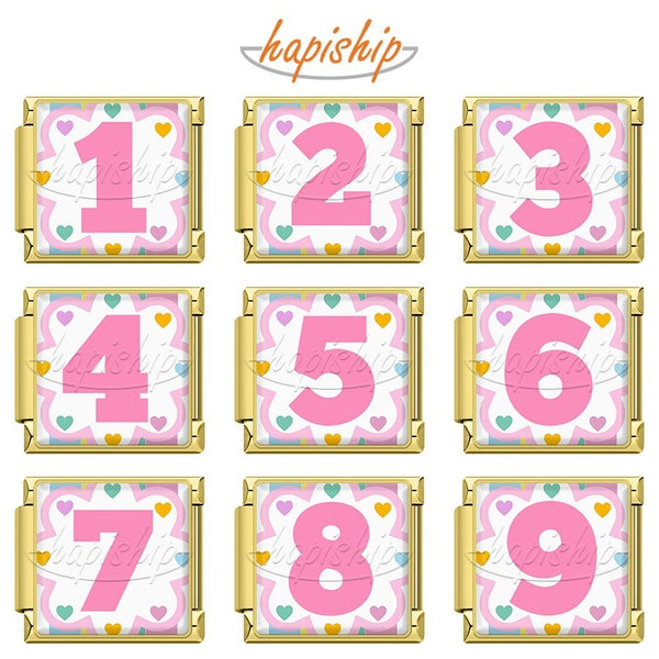 Golden Pink Color Numbers  TZ095-Gold