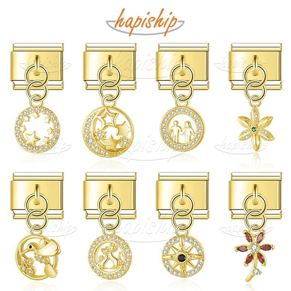 Golden Round Star Flower Birds DJ1531