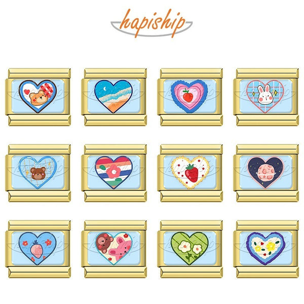 Golden Blue Heart Love  TZ081-Gold