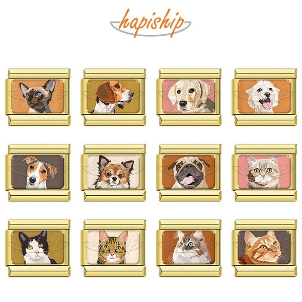 Cute Dog Cat Animal TZ057-Gold